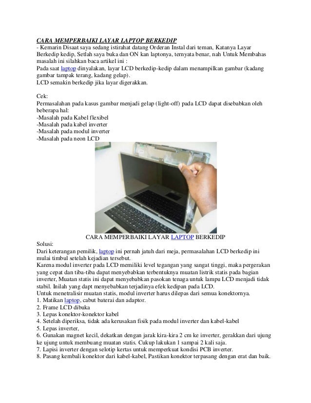 Cara memperbaiki layar laptop berkedip Cara memperbaiki layar laptop berkedip