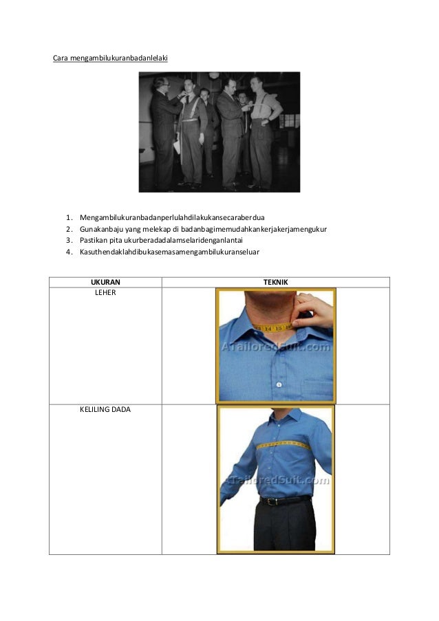Ukuran Saiz Baju Kemeja Lelaki - Kumpulan Model Kemeja