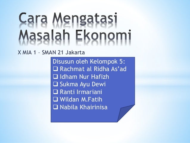 Cara Mengatasi Masalah Ekonomi