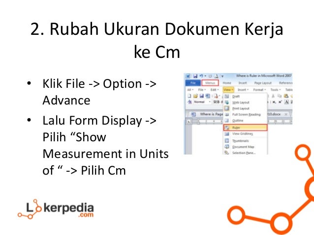 Cara mengatur lembar kerja Surat Lamaran di Ms. Office