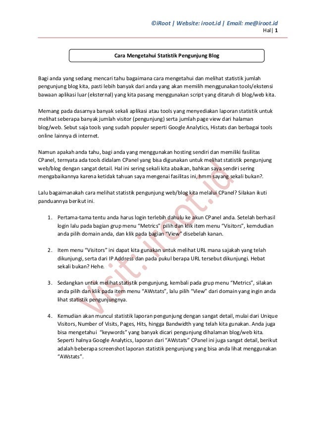 Cara Mengetahui Statistik Pengunjung Blog Cara Mengetahui Statistik Pengunjung Blog