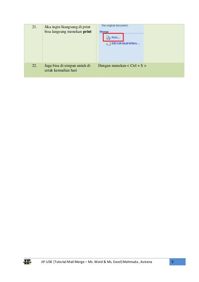Tutorial Mail Merge Ms Word dan Ms Excel