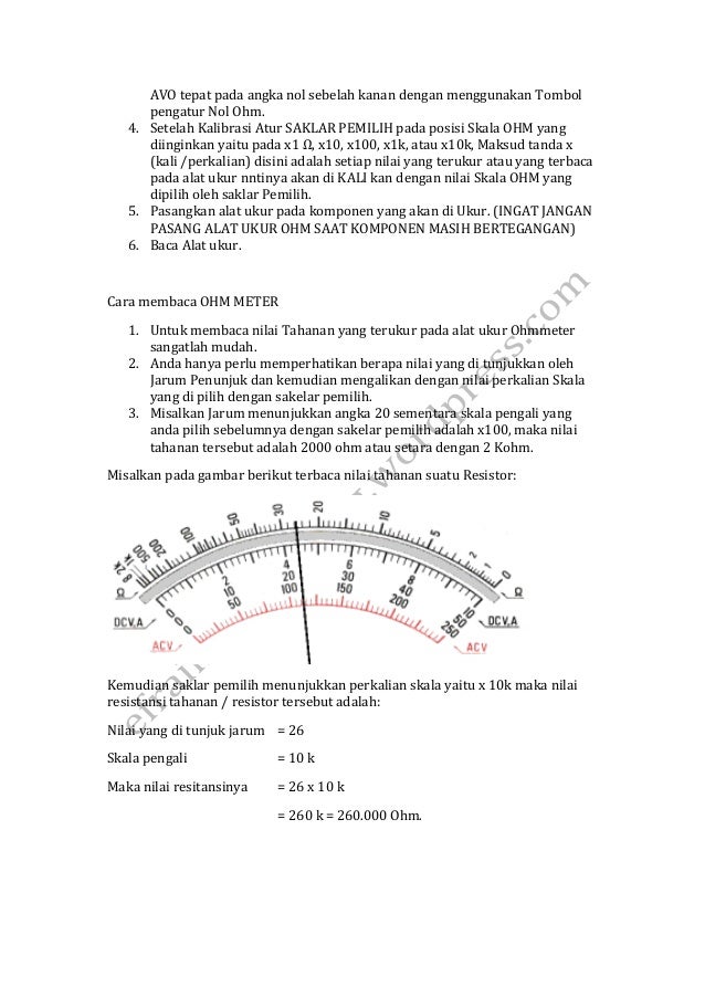 Cara menggunakan multimeter analog