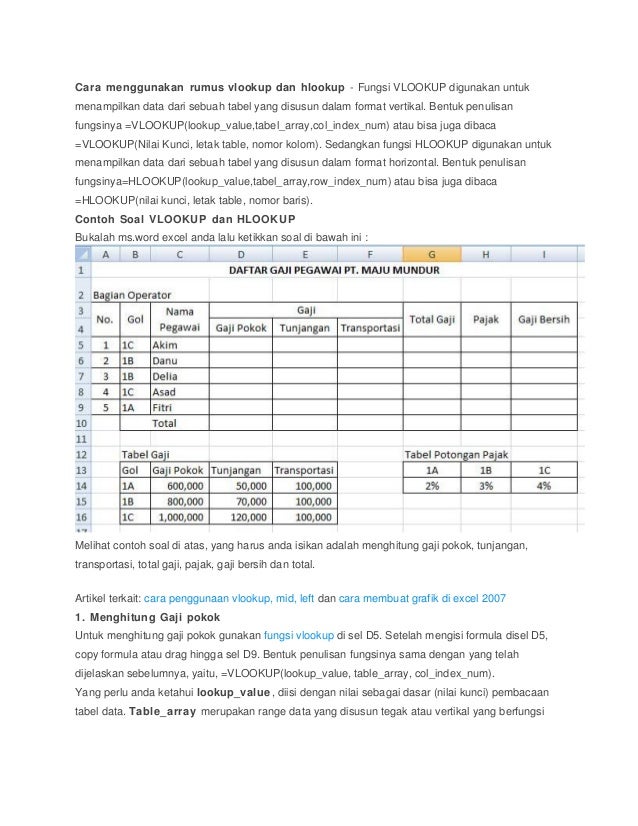 Vlookup Dan Hlookup