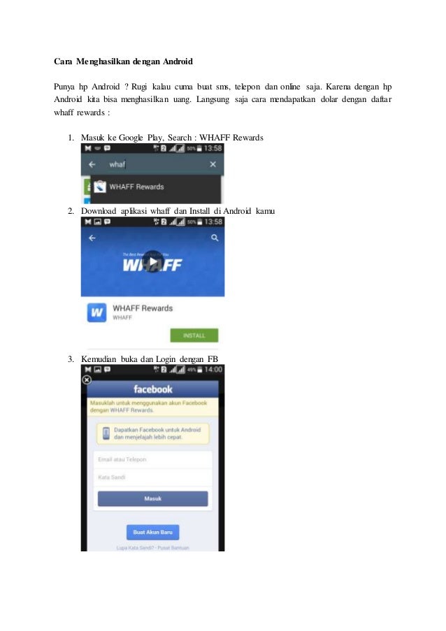 Cara menghasilkan dengan android