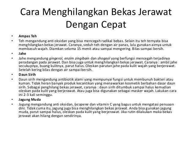 Cara Menghilangkan Bekas Jerawat Dengan Cepat