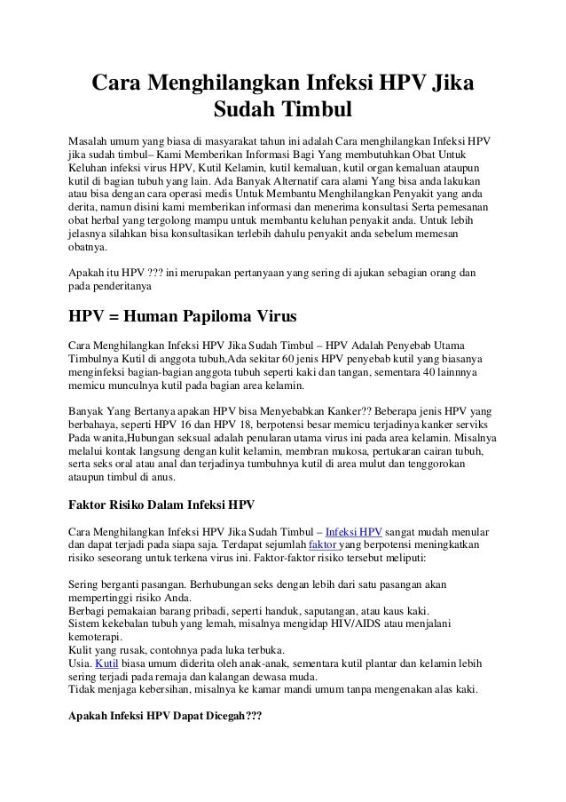 Cara Menghilangkan Virus Monkey Test Cara menghilangkan infeksi hpv jika sudah timbul