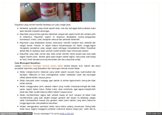 Cara menghilangkan keputihan berlebih