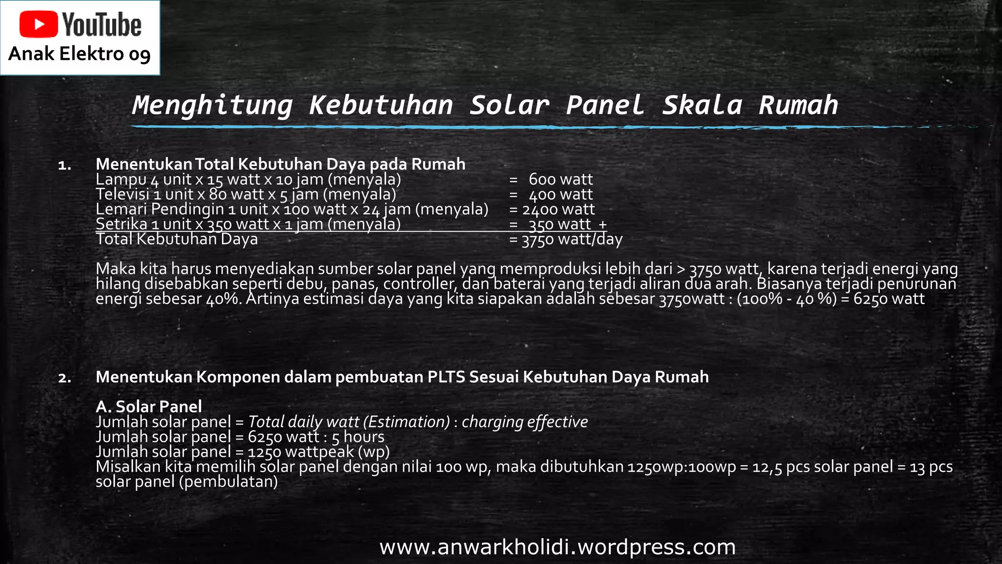 Cara Menghitung Kebutuhan Solar Panel Skala Rumah | PPTX