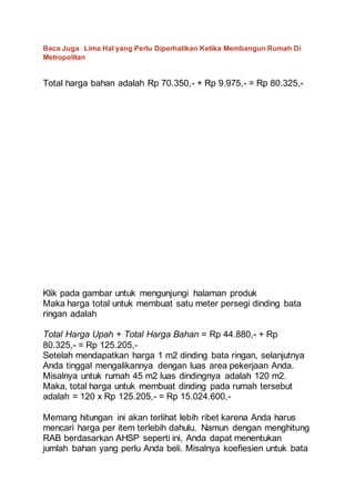 Cara menghitung rab dengan ahsp secara benar | PDF