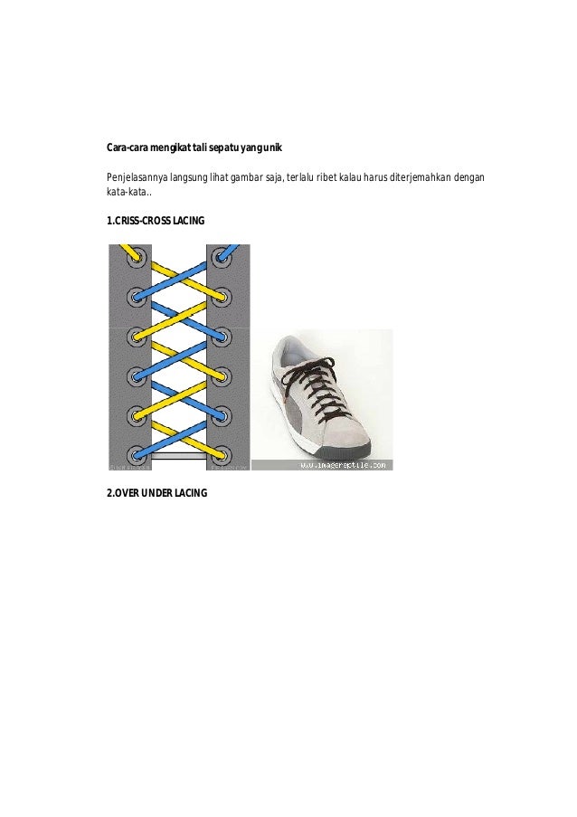  Cara  mengikat tali sepatu 