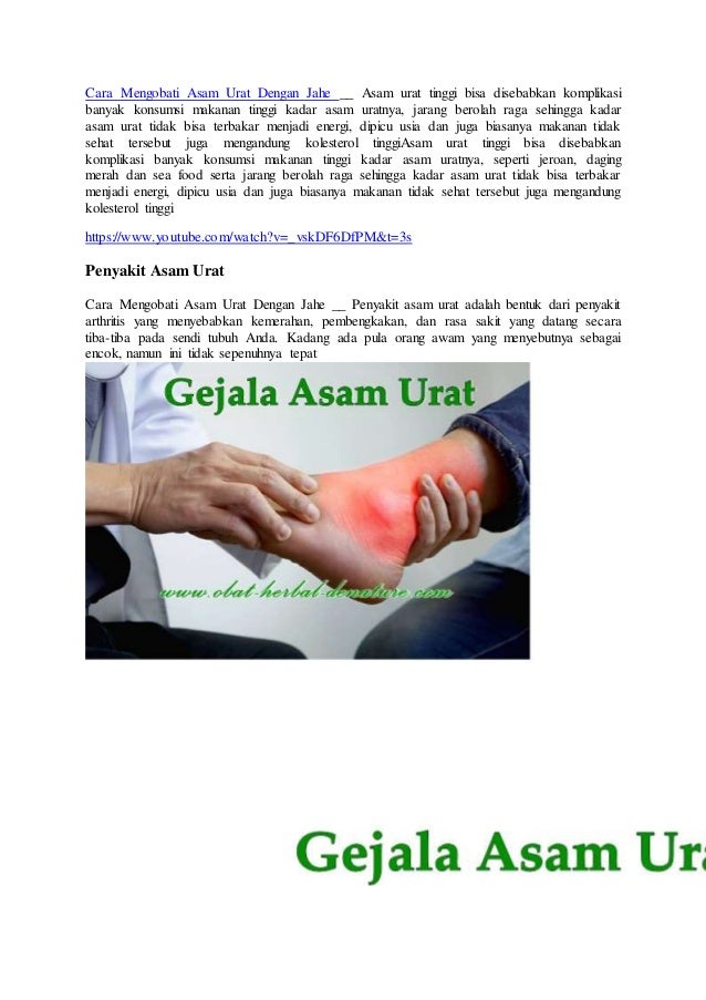 Cara Mengobati Asam Urat Cara mengobati asam urat dengan jahe
