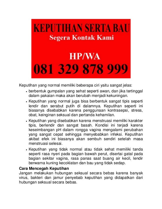 Cara mengobati keputihan