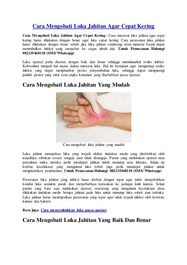 Perawatan Optimal Luka Jahitan