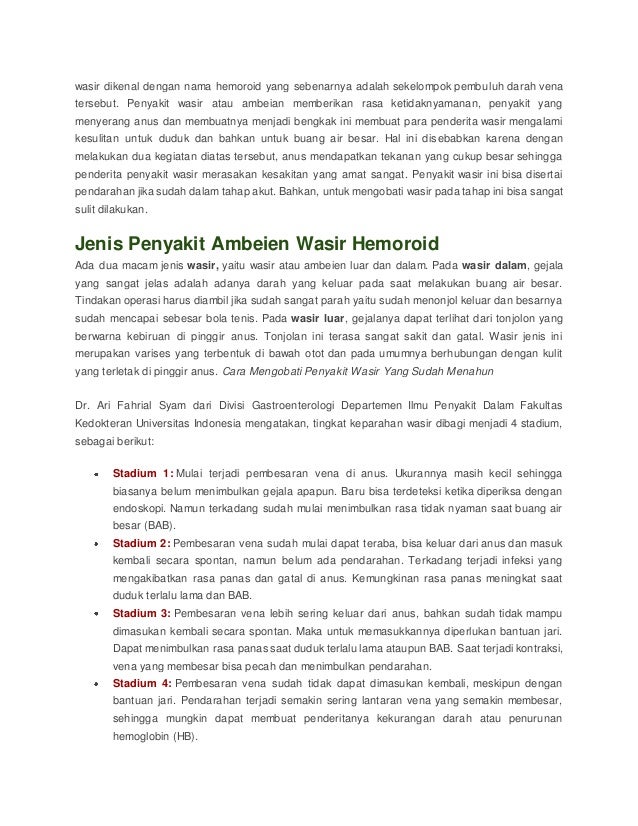 Cara mengobati penyakit wasir yang sudah menahun Cara mengobati penyakit wasir yang sudah menahun