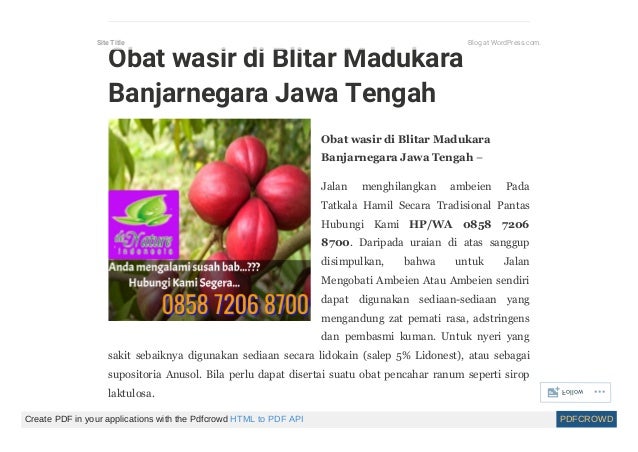 Cara mengobati wasir