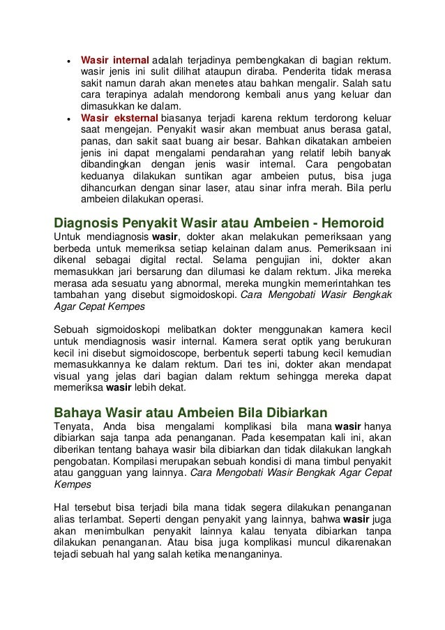 Cara mengobati wasir bengkak agar cepat kempes Cara mengobati wasir bengkak agar cepat kempes