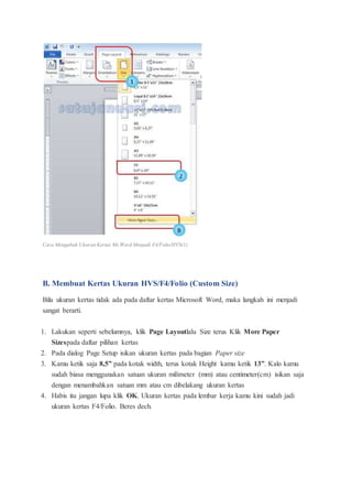 Panduan Lengkap: Mengubah Ukuran Kertas Dokumen Microsoft Word Menjadi F4 (1.200 Kata)
