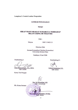 50
Lampiran 3: Contoh Lembar Pengesahan
 