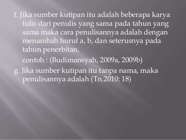 Cara Menulis Kutipan Dan Sumber Kutipan