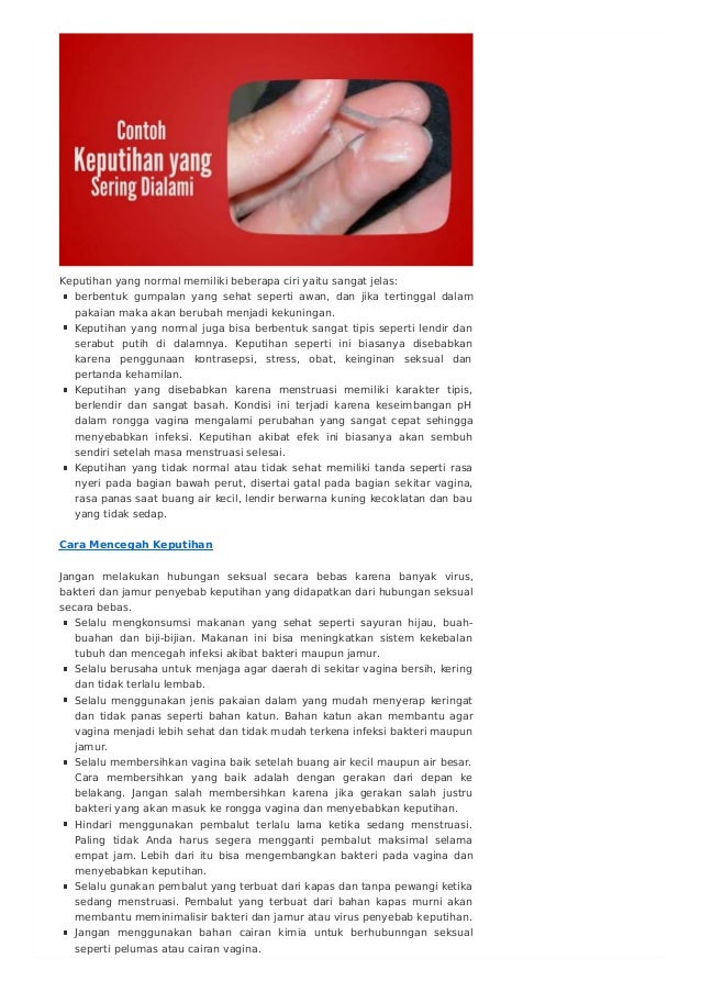 Cara menyembuhkan keputihan tidak normal