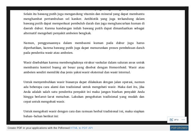 Cara Menyembuhkan Wasir