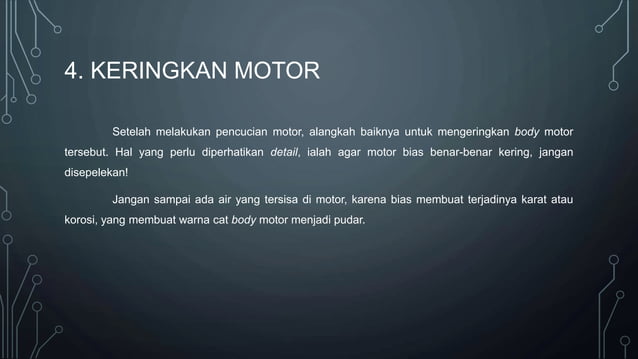 motor yang dalam kondisi baik setelah dirawat