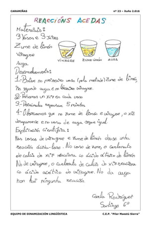 CARAMIÑAS nº 23 – Xuño 2.016
EQUIPO DE DINAMIZACIÓN LINGÜÍSTICA C.E.P. “Pilar Maestú Sierra”
 