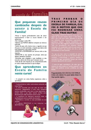 CARAMIÑAS nº 23 – Xuño 2.016
EQUIPO DE DINAMIZACIÓN LINGÜÍSTICA C.E.P. “Pilar Maestú Sierra”
 