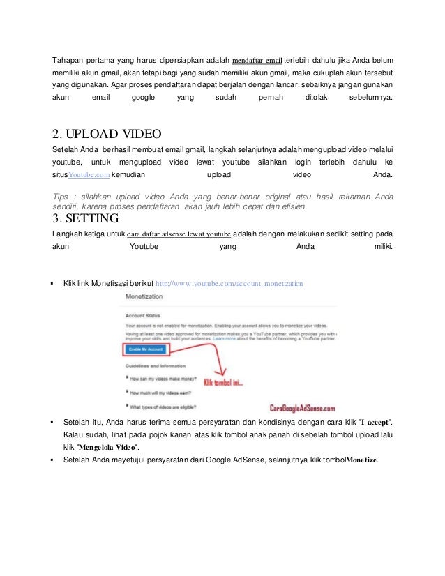 Cara mudah daftar ad sense lewat youtube Cara mudah daftar ad sense lewat youtube