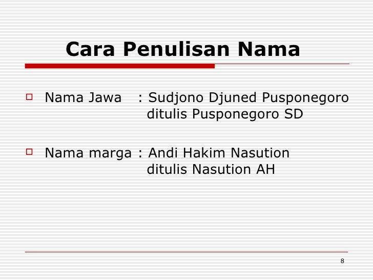 Cara penulisan daftar rujukan