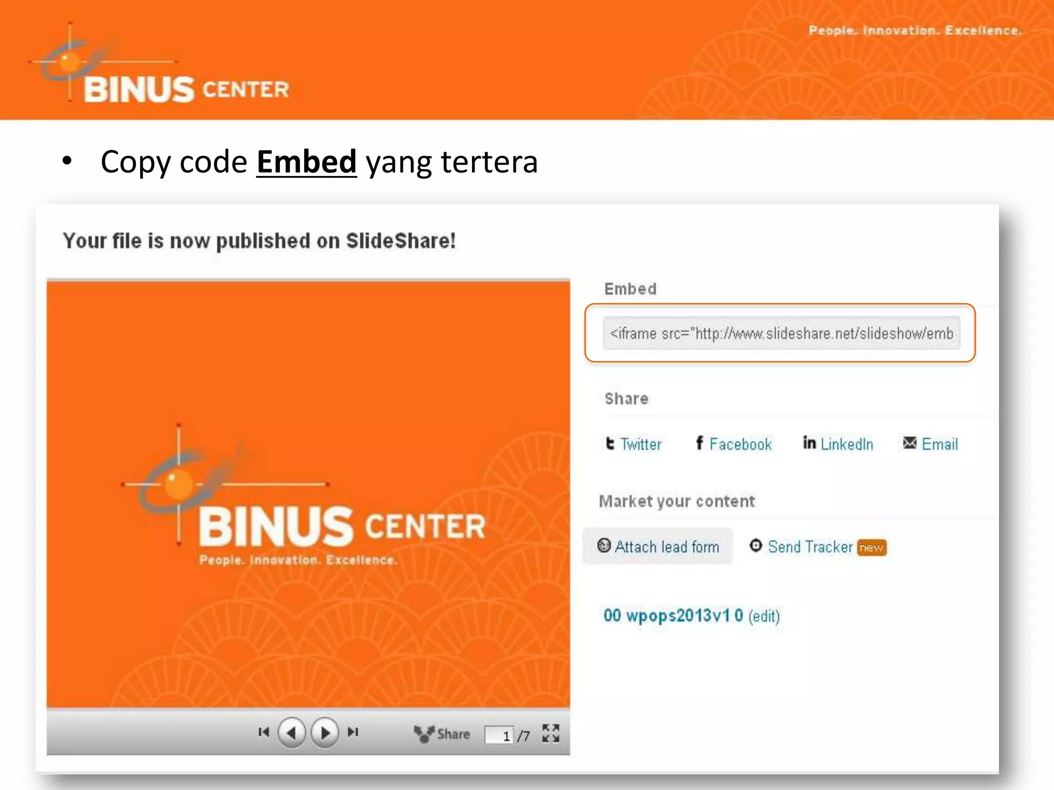 • Copy code Embed yang tertera
6
 
