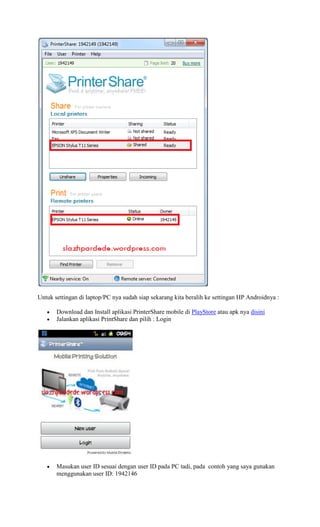Cara print files document dari hp android ke printer melalui koneksi | DOCX