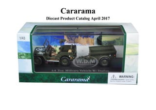 New in Box Diecast Cararama 1/43 1/4 Ton Jeep Military Vehicle with Trailer 