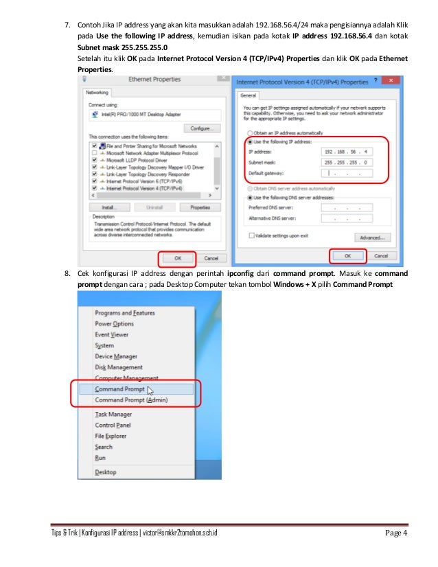 Cara setting ip address di windows 8