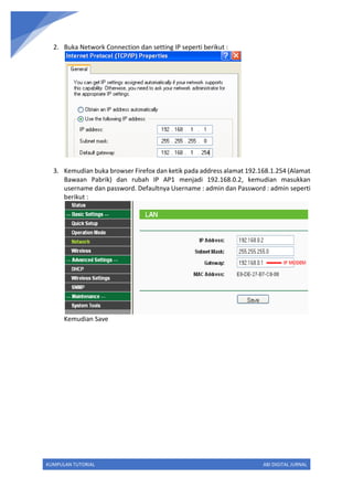 Cara setting point to point AP TPLINK 5210g | PDF