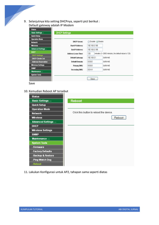 Cara setting point to point AP TPLINK 5210g | PDF