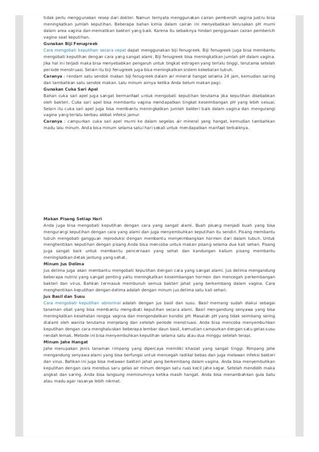 Cara tradisional menyembuhkan keputihan