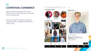 01
Instagram first allowed sales through its
platform in 2017, giving brands the option of
tagging products in posts, incl...