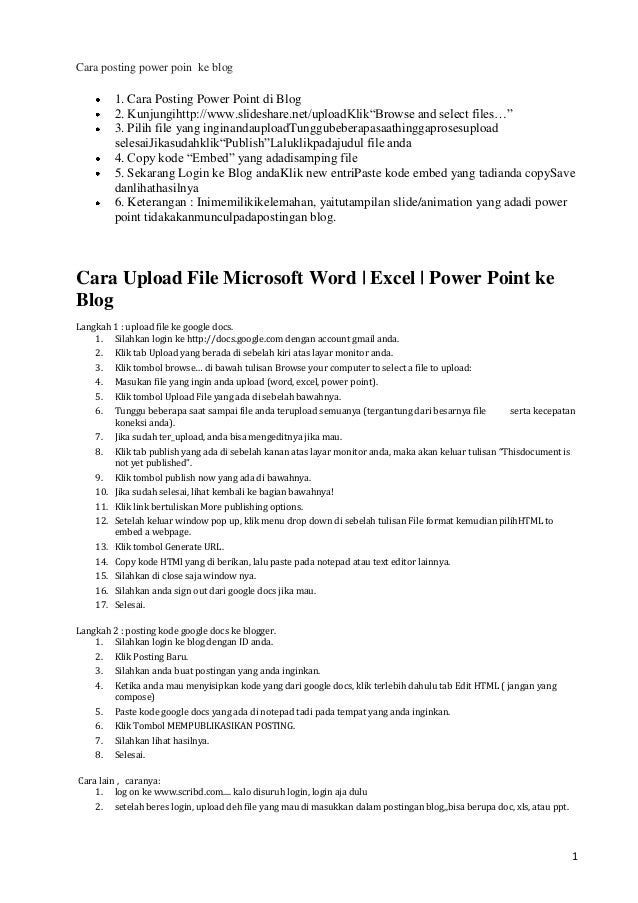 Cara Upload Cara Upload