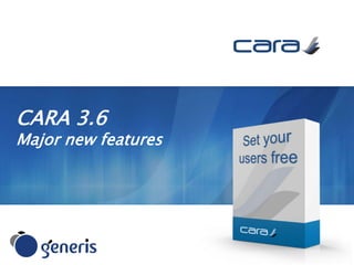 CARA 3.6 
Major new features 
 