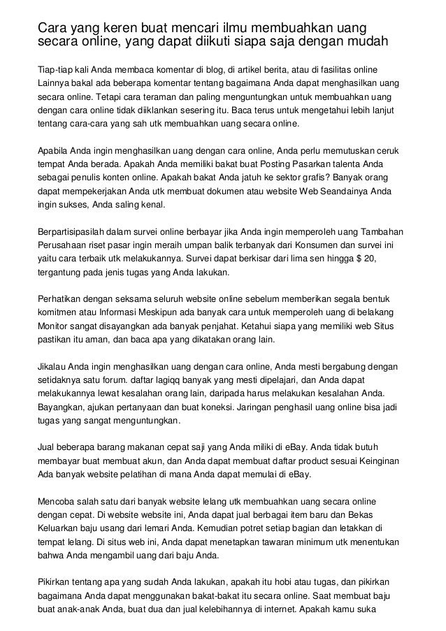 cara cepat dapat uang secara online platform opsi biner