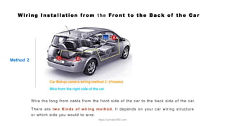 W i ri ng Instal l ati on fr om t he Fr ont to the Back of the Car
Method 2
Wire the long front cable from the front side of the car to the back side of the car.
There are two Kinds of wiring method, It depends on your car wiring structure
or which side you would to wire.
https://yimaler360.com
 