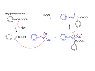 CH2COOEt
NaOEt
CH2C
O
CHCOOEt
ethyl phenylacetate
CHCOOEt CH2C
O
OEt
CH2C
O
CHCOOEt
OEt
OEt
 