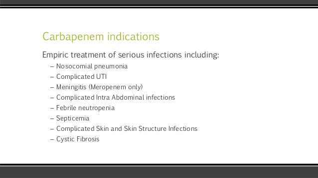 Carbapenem drug formulary selection