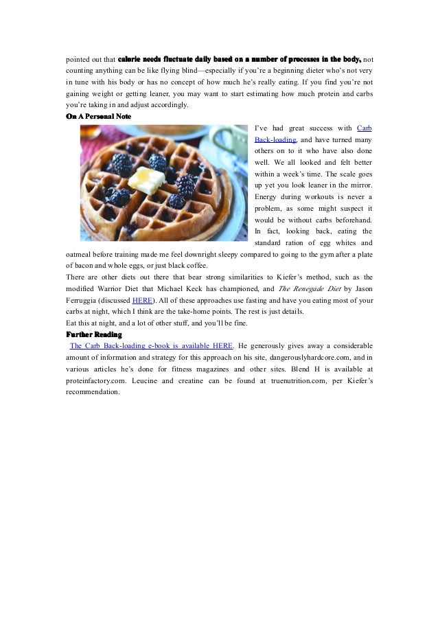 Carb back loading powerlifting