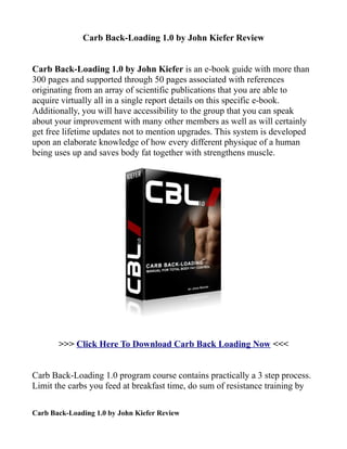Carb Back-Loading 1.0 by John Kiefer Review


Carb Back-Loading 1.0 by John Kiefer is an e-book guide with more than
300 pages and supported through 50 pages associated with references
originating from an array of scientific publications that you are able to
acquire virtually all in a single report details on this specific e-book.
Additionally, you will have accessibility to the group that you can speak
about your improvement with many other members as well as will certainly
get free lifetime updates not to mention upgrades. This system is developed
upon an elaborate knowledge of how every different physique of a human
being uses up and saves body fat together with strengthens muscle.




       >>> Click Here To Download Carb Back Loading Now <<<


Carb Back-Loading 1.0 program course contains practically a 3 step process.
Limit the carbs you feed at breakfast time, do sum of resistance training by

Carb Back-Loading 1.0 by John Kiefer Review
 