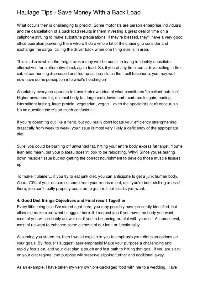 Haulage Tips Save Money With a Back Load