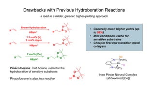 Pinacolborane Synthesis and Catalytic Reactivity of Cobalt Pincer Nitrosyl Hydride ...