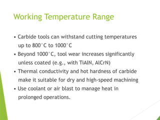Carbide cutting tool chemical composition and compatibility | PPTX